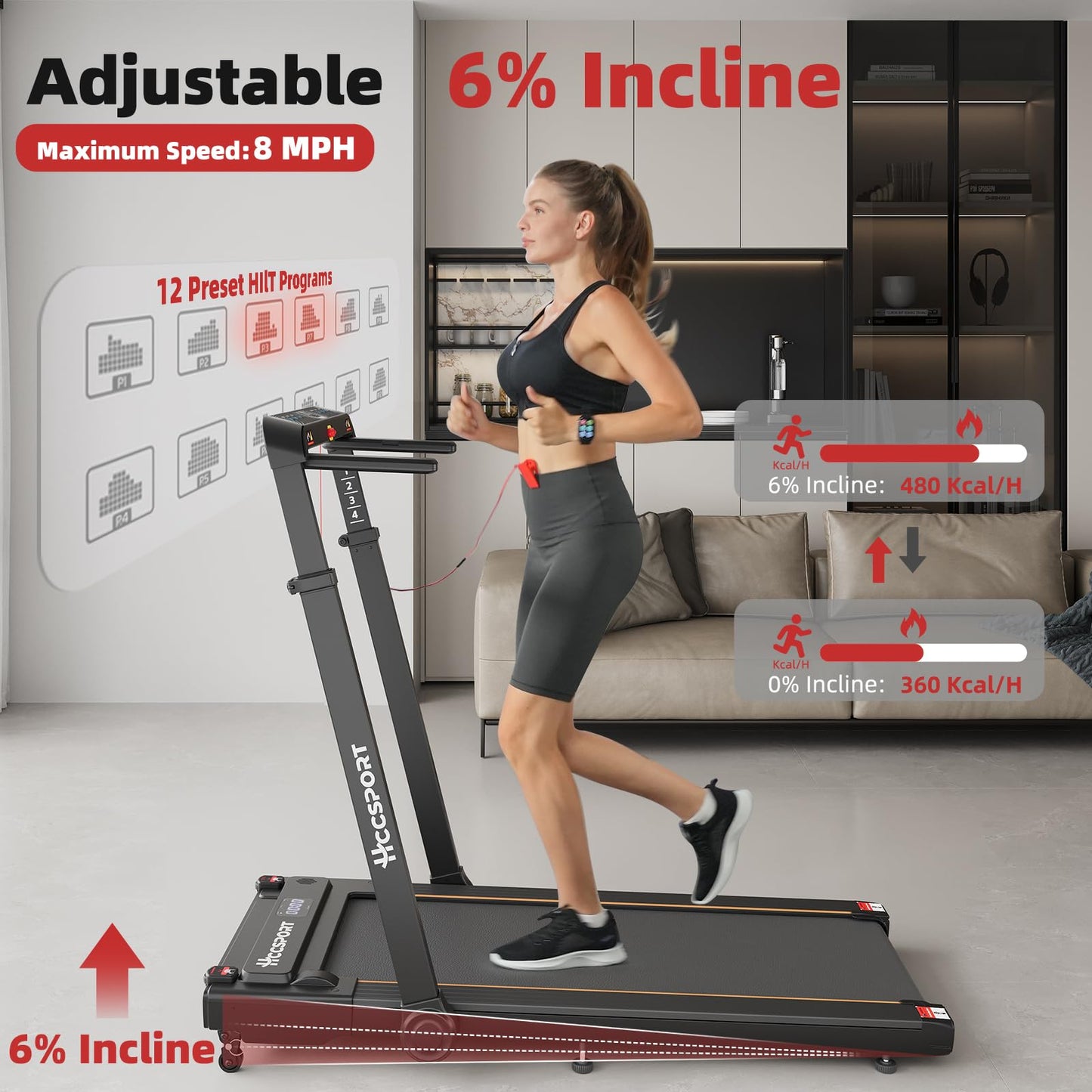 HccSport 3 in 1 Under Desk Treadmill