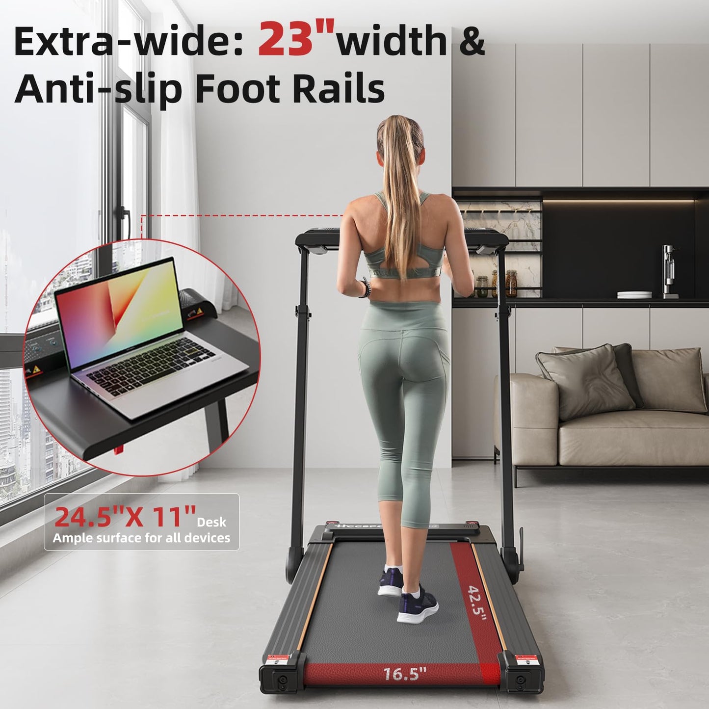 HccSport 3 in 1 Under Desk Treadmill